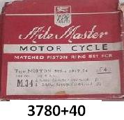 Piston ring set : 82mm +40 : 596cc - Big 4 : 1947/54