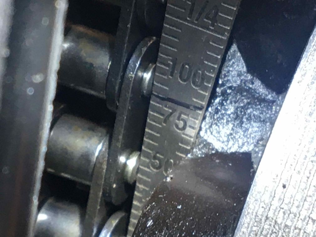 Use of bore gauge to check chain clearance